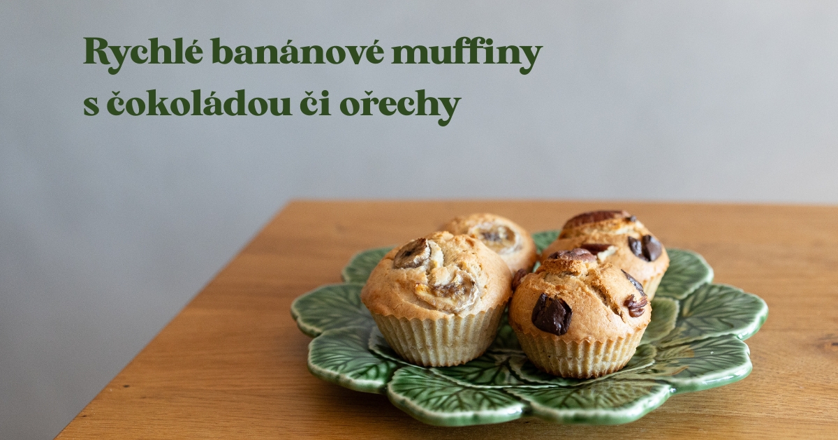 Nejlepší recept na rychlé banánové muffiny s čokoládou či ořechy