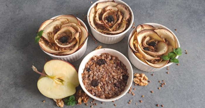 Recept: Zapečená pohanka na sladko s jablky