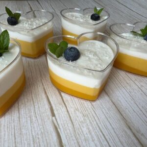Mangový cheesecake dezert do skleničky